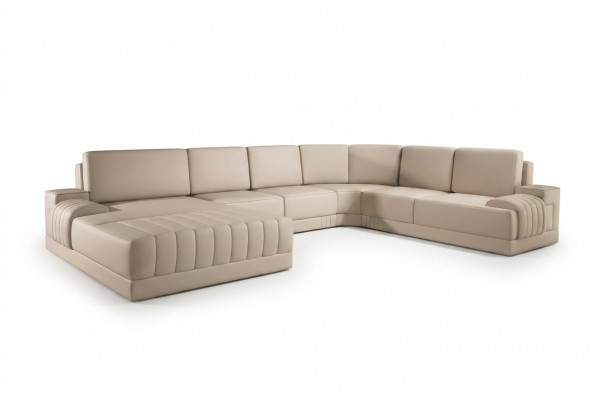 Designer upholstered leather sofa couch U-shaped modern living landscape U-shaped