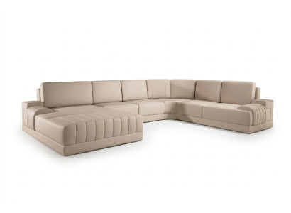 Designer upholstered leather sofa couch U-shaped modern living landscape U-shaped