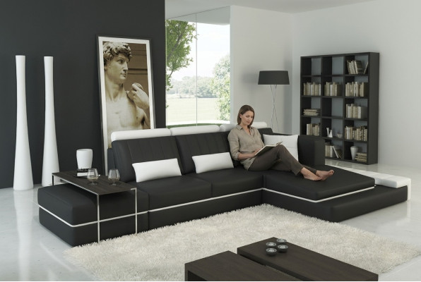 Modern living room corner sofa couch upholstered corner leather sofa set L-shape