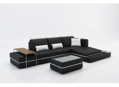 Modern living room corner sofa couch upholstered corner leather sofa set L-shape