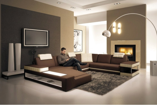Big XXL leather sofa couch seat cushion U-shape suite sofas leather