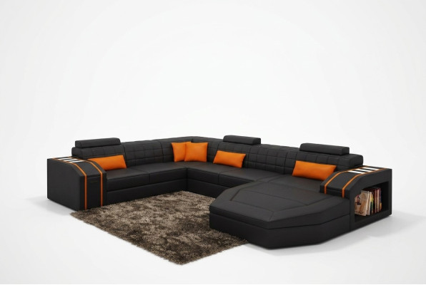 Living room landscape corner sofa leather couch upholstery set