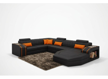 Living room landscape corner sofa leather couch upholstery set