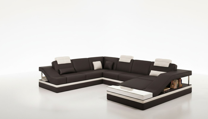 Modern living room corner sofa landscape big XXL leather sofa