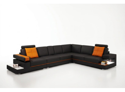 Modern living room corner sofa couch leather sofa with lighting sofa