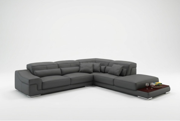 Multi-function reclining sectional leather sofa couch upholstered corner seating set