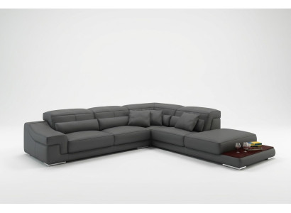 Multi-function reclining sectional leather sofa couch upholstered corner seating set