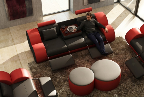3-seater multifunction sofa designer leather couch upholstery suite sofas
