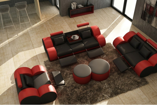 3-seater multifunction sofa designer leather couch upholstery suite sofas