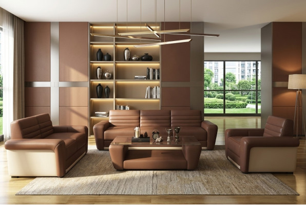 Leather sofa couch upholstery seat couches 3+2+1 complete set modern