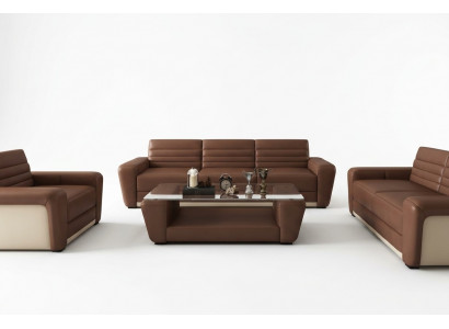 Leather sofa couch upholstery seat couches 3+2+1 complete set modern