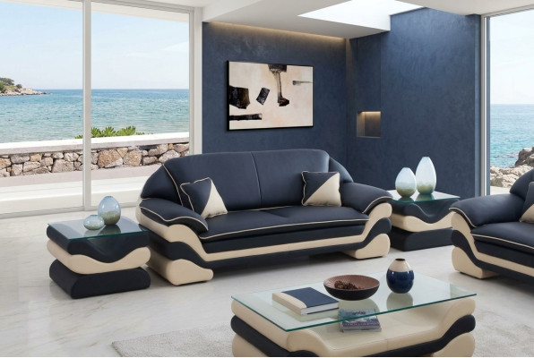 Leather Sofa Couch Classic 3-Seater Couches Sofas Designer Upholstery