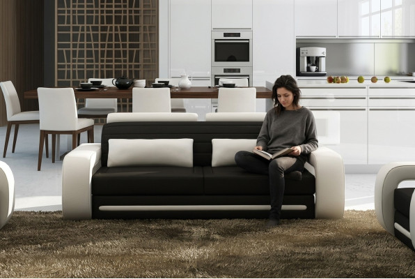 Leather sofa couch sofas couch 3-seater design modern sofa 3-seater Davos