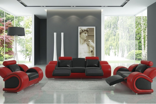 Leather sofa couch living landscape 3-seater design modern sofa 3-seater Berlin