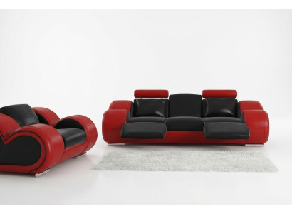 Leather sofa couch living landscape 3-seater design modern sofa 3-seater Berlin