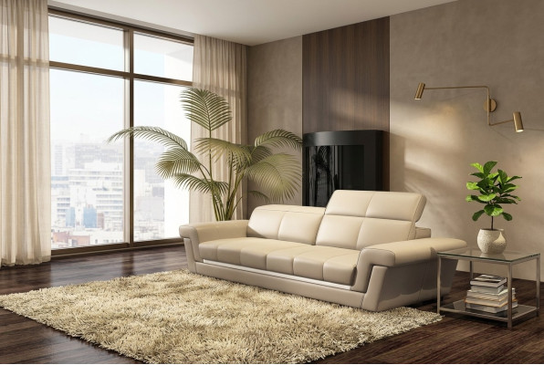Leather sofa couch landscape 3-seater design modern sofa 5136_3ER