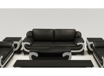 Leather sofa, couch, living room landscape, 3-seater, design, modern, sofas.