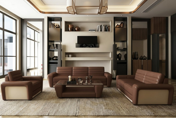 Leather sofa couch living area 3+2 seater design modern sofa living room