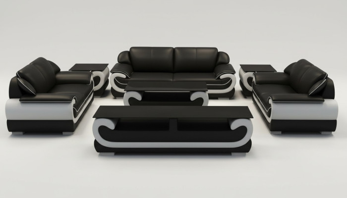 Leather sofa couch living area 3+2 seater design modern sofa 0615