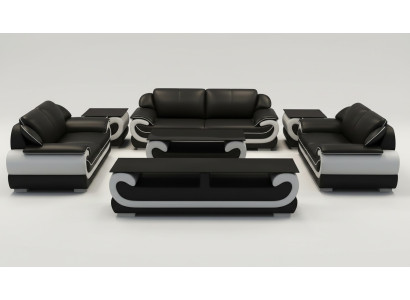 Leather sofa couch living area 3+2 seater design modern sofa 0615