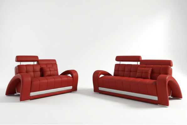Leather sofa couch living landscape 3+2 seater design modern sofa 2232