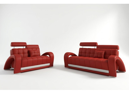 Leather sofa couch living landscape 3+2 seater design modern sofa 2232