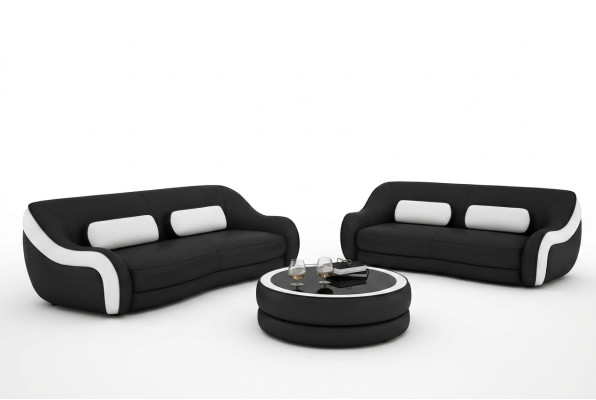 Sofa set seating leather design XXL upholstered couch set suite 3+2 seater