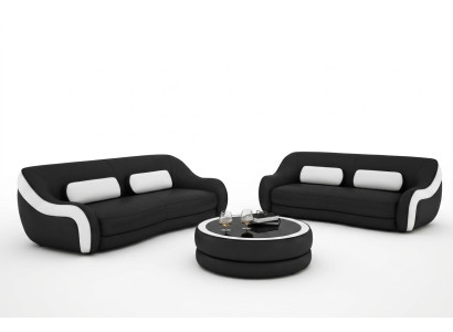 Sofa set seating leather design XXL upholstered couch set suite 3+2 seater