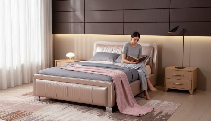 Designer double bed bed beds bedroom leather hotel luxury upholstery