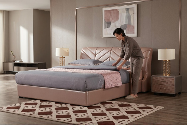 Modern luxury design bed XXL beds style hotel double leather 140 160
