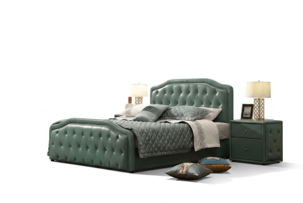 Modern design hotel bed XXL beds luxury double leather Chesterfield 180x200cm