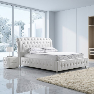 Modern XXL Hotel Design Bed Beds Luxury Double Leather Chesterfield