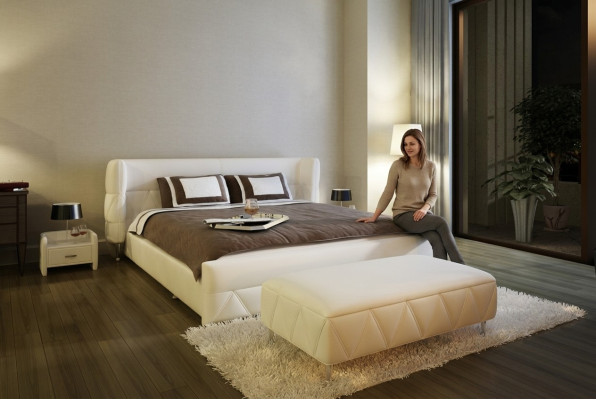 Modern design bed hotel XXL beds luxury style double leather 140 160 180x200cm