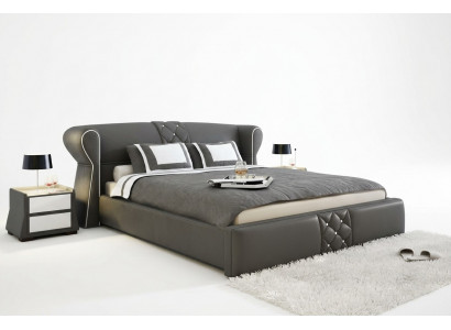 Leather Upholstered Bed Beds Hotel Classic Designer Double Marriage Bedroom New