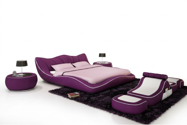 Modern design bed XXL decorative beds luxury style double hotel leather