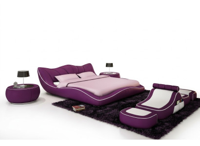 Modern design bed XXL decorative beds luxury style double hotel leather