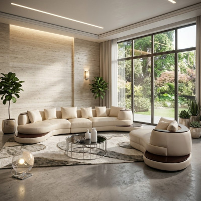 Modern sofa set corner sofa leather sofa couch upholstery round island