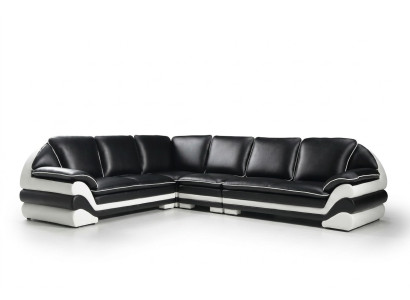 Leather sofa couch living area L-shaped design modern sofa classic