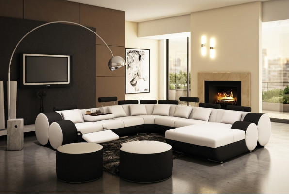 Multifunctional leather couch seat cushion living room leather decor set sofa