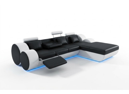 Leather sofa couch living landscape L-shape design modern sofa 3085