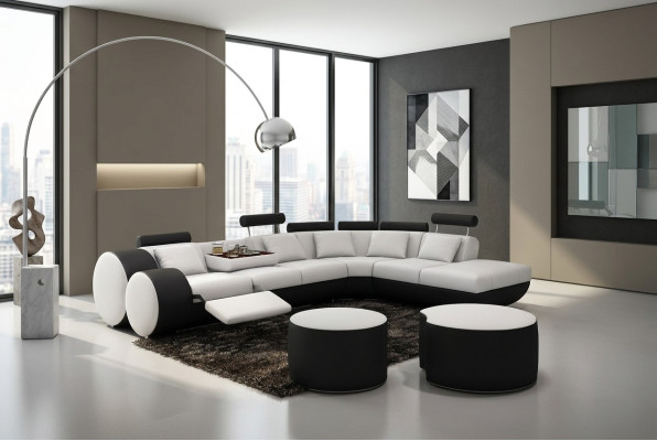 XXL multifunctional leather couch sofa big sofa upholstered corner sofa modern