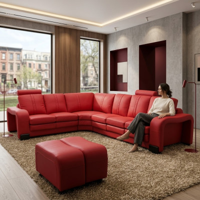 XXL multifunctional leather couch sofa upholstered corner sofa modern big