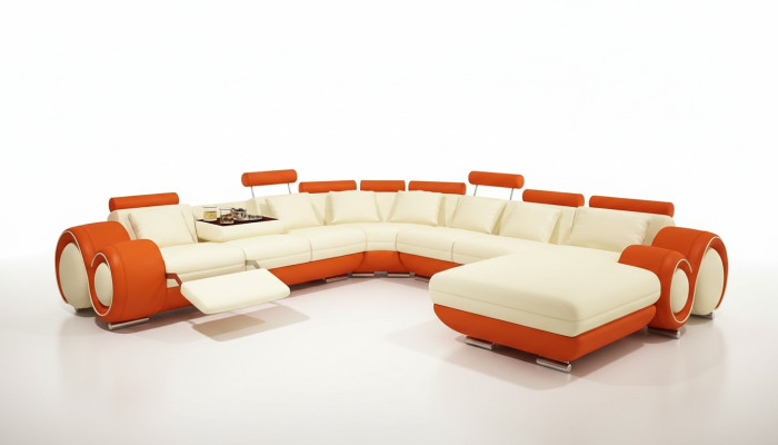 Multifunctional Leather Couch Sofa Upholstered Corner Sofa Modern XXL Big