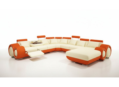 Multifunctional Leather Couch Sofa Upholstered Corner Sofa Modern XXL Big