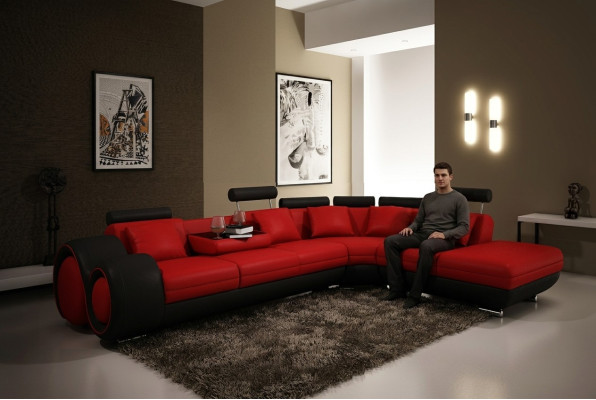 Multifunctional leather couch seat cushion decor living room leather suite sofa