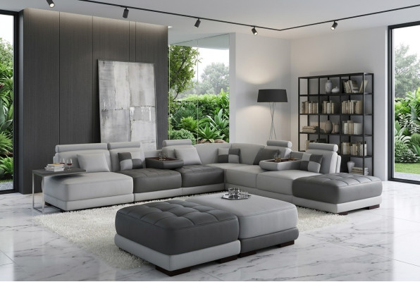 XXL Designer Living Landscape Upholstered L-Shape Corner Sofa Corner Suite Sofa