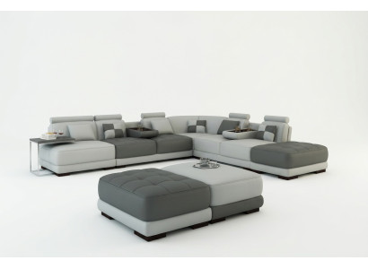 XXL Designer Living Landscape Upholstered L-Shape Corner Sofa Corner Suite Sofa
