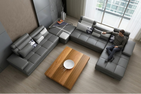 XXL Designer Living Landscape U-Shape Upholstered Corner Sofa Corner Set Sofa