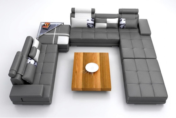 XXL Designer Living Landscape U-Shape Upholstered Corner Sofa Corner Set Sofa