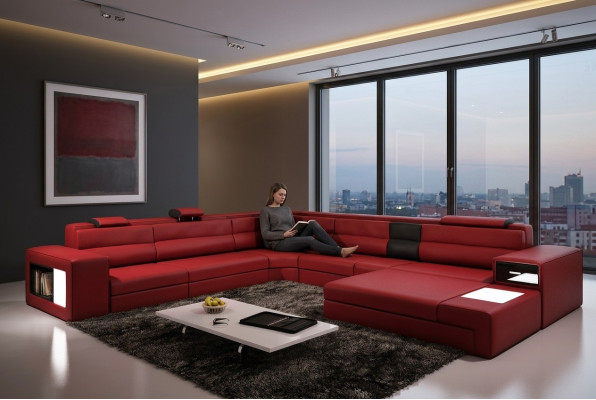 U-shape XXL Designer Living Landscape Upholstered Corner Sofa Corner Suite Sofa